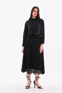 D&T Silk and Lace Set Black