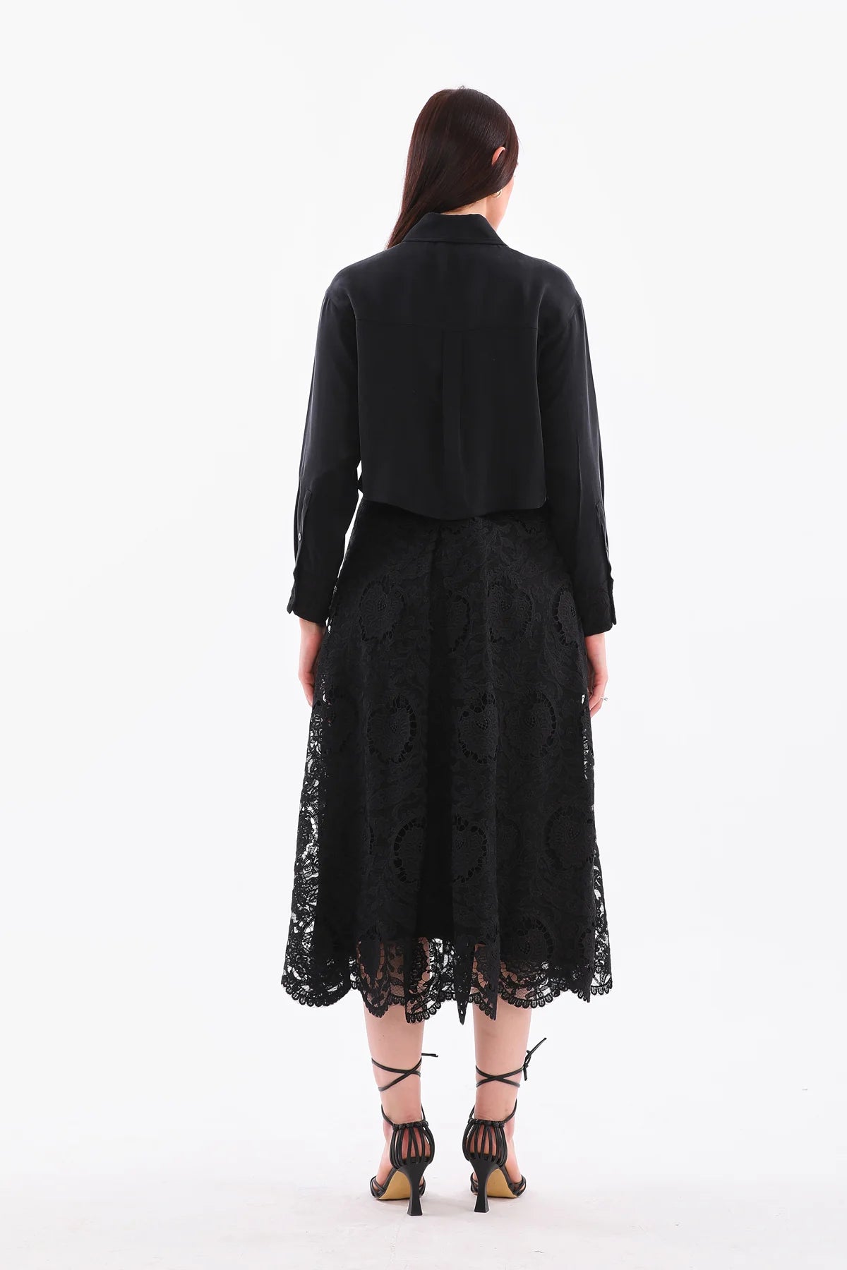 D&T Silk and Lace Set Black