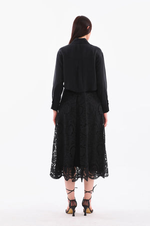 D&T Silk and Lace Set Black