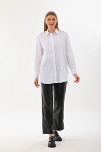 B&A Epaulette Dtld Shirt White
