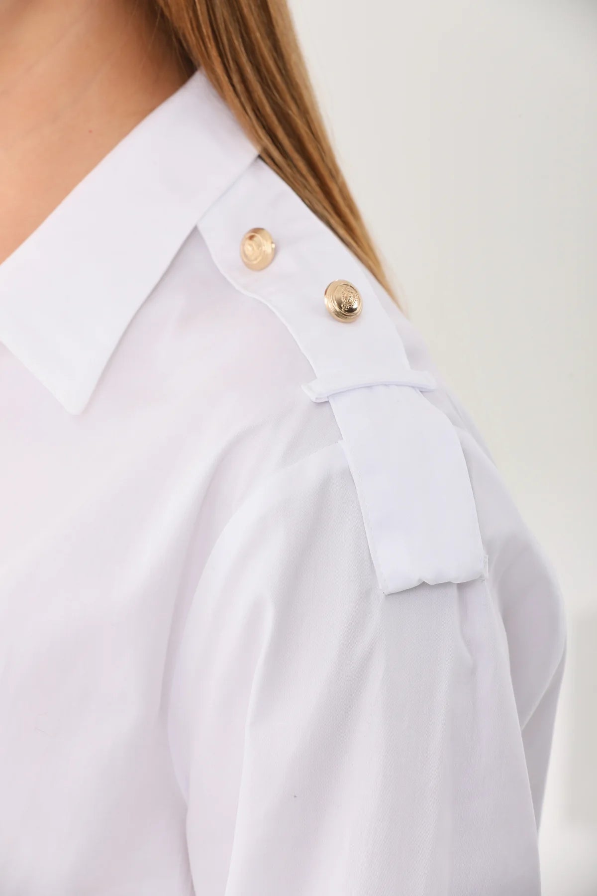 B&A Epaulette Dtld Shirt White