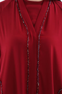 SC Paris Abaya Set Burgundy