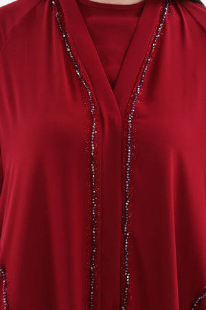 SC Paris Abaya Set Burgundy