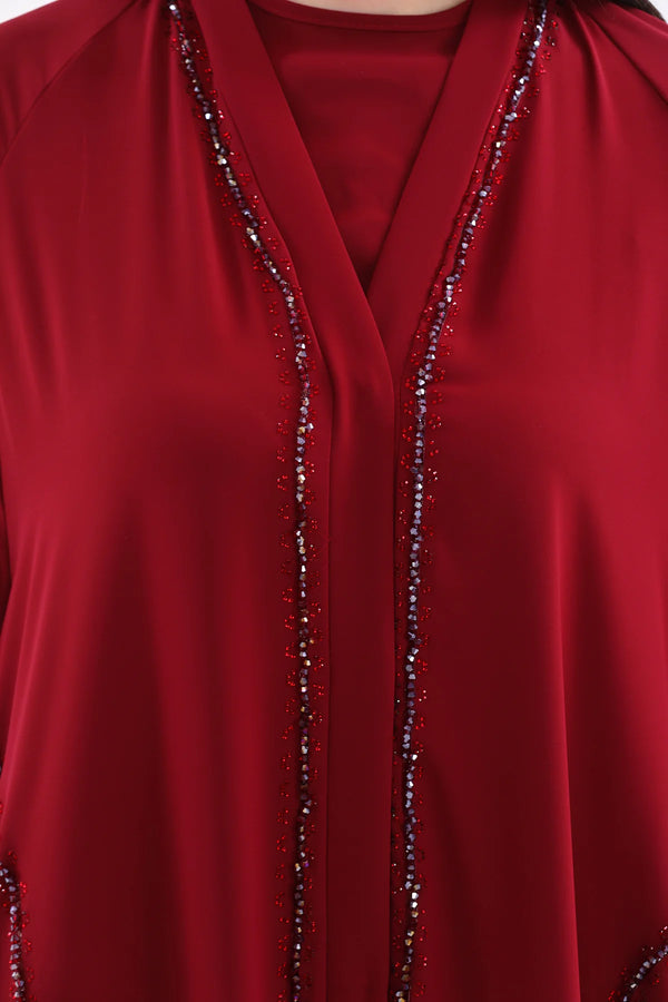 SC Paris Abaya Set Burgundy