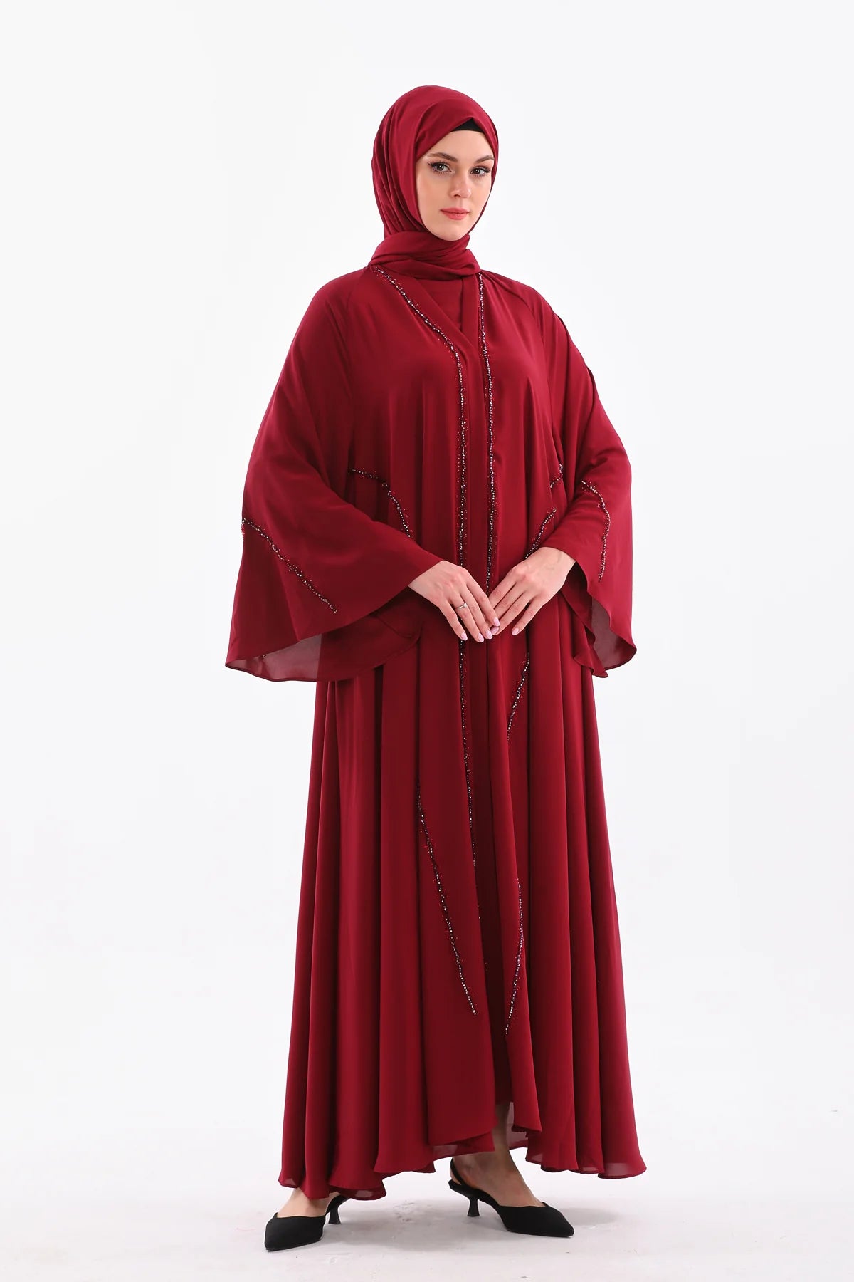SC Paris Abaya Set Burgundy