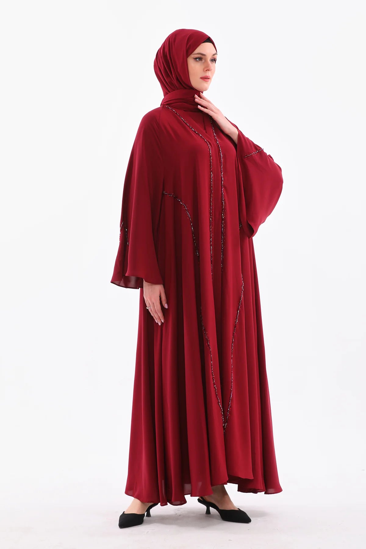 SC Paris Abaya Set Burgundy