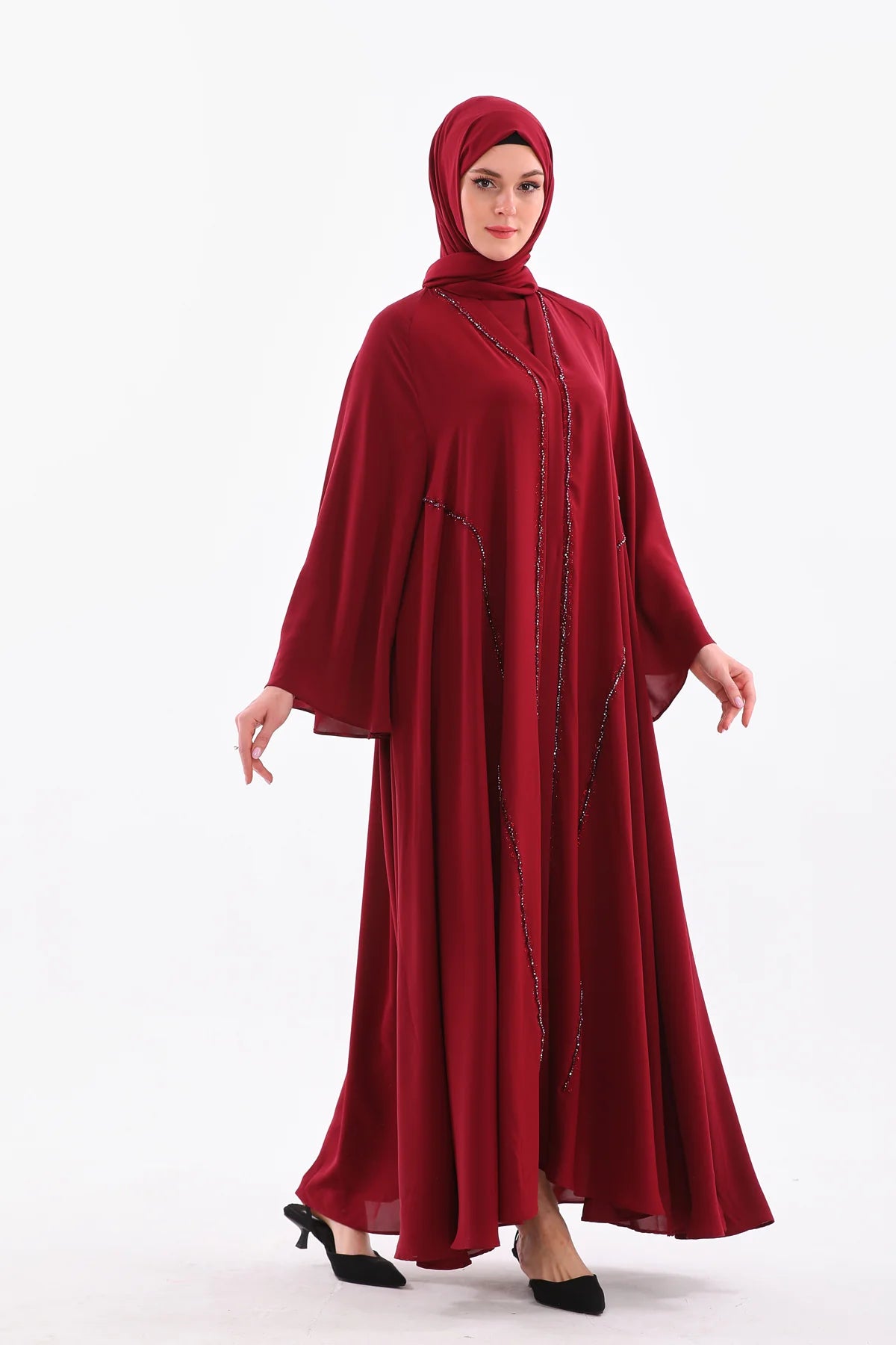 SC Paris Abaya Set Burgundy