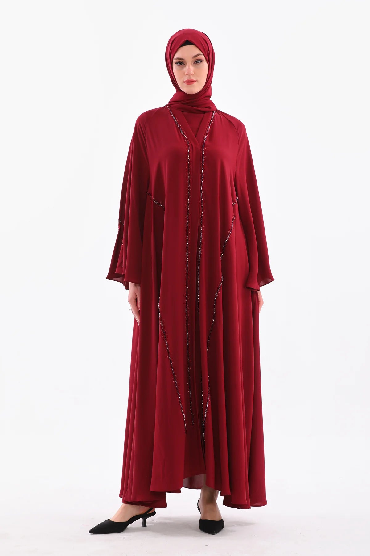 SC Paris Abaya Set Burgundy
