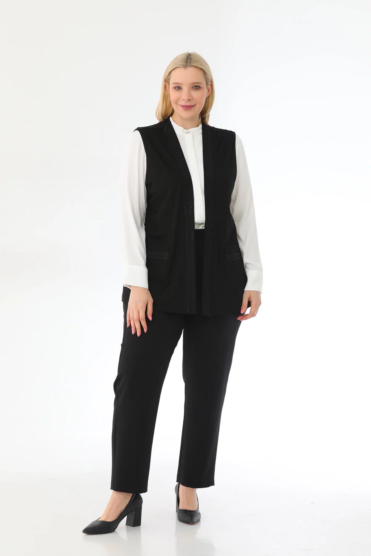 HSN Plus Cotton Vest Black