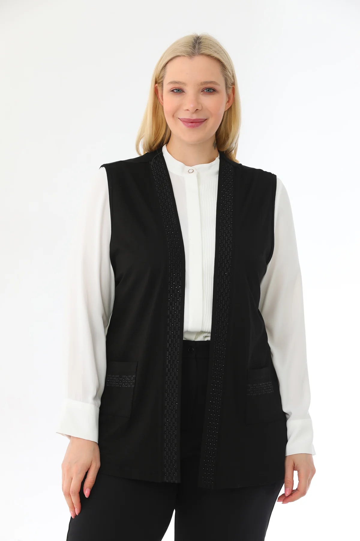 HSN Plus Cotton Vest Black