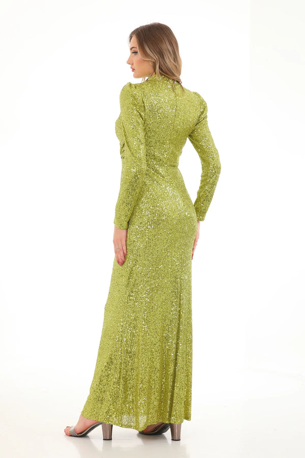 T&Y Shinny Dress Oil Green
