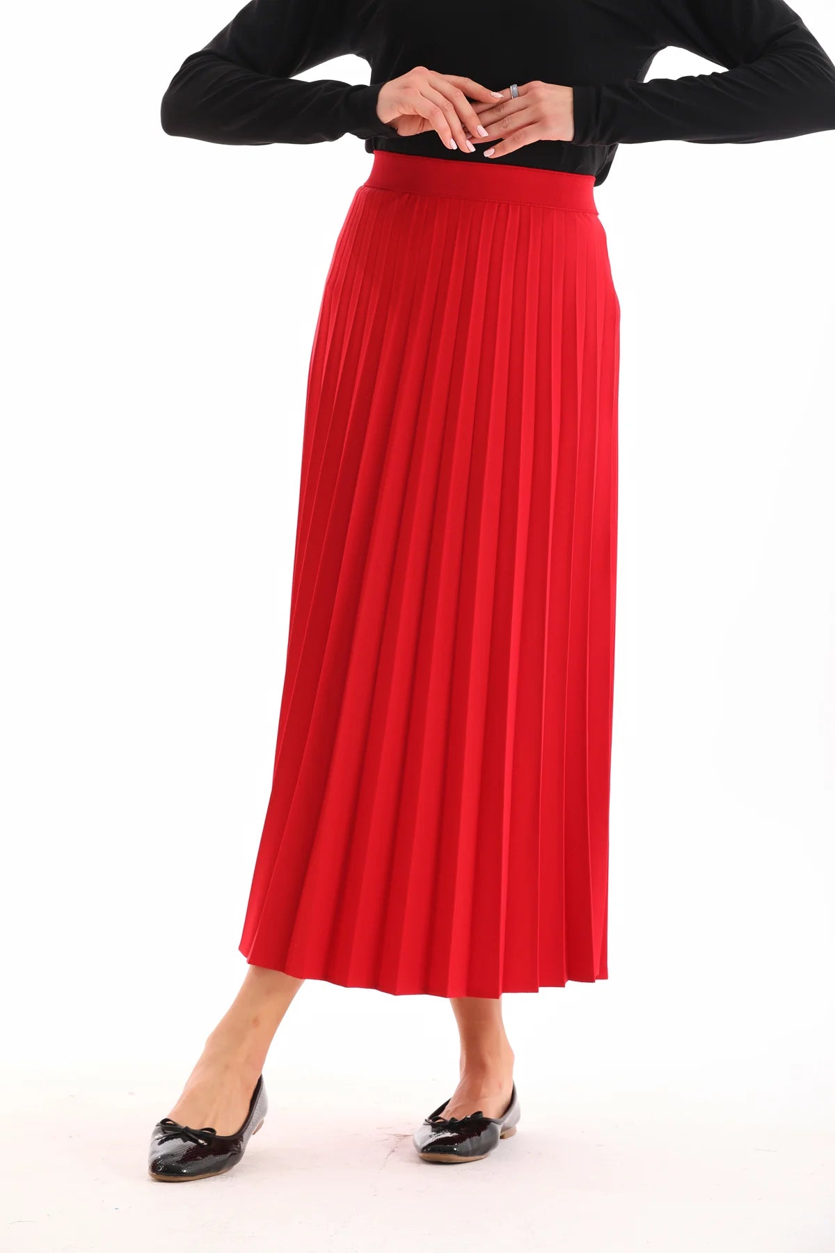 NLW Pleated Skirt Red