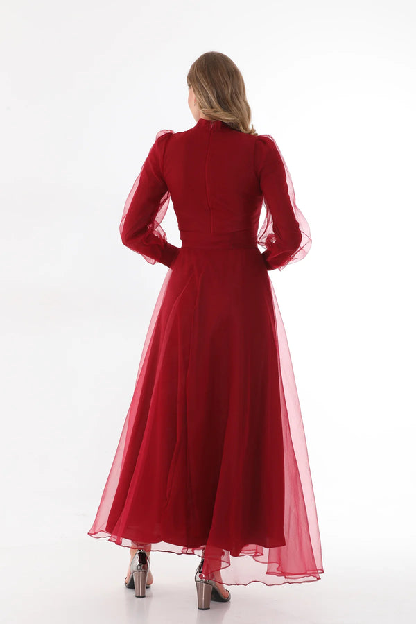 T&N Arya Dress Burgundy