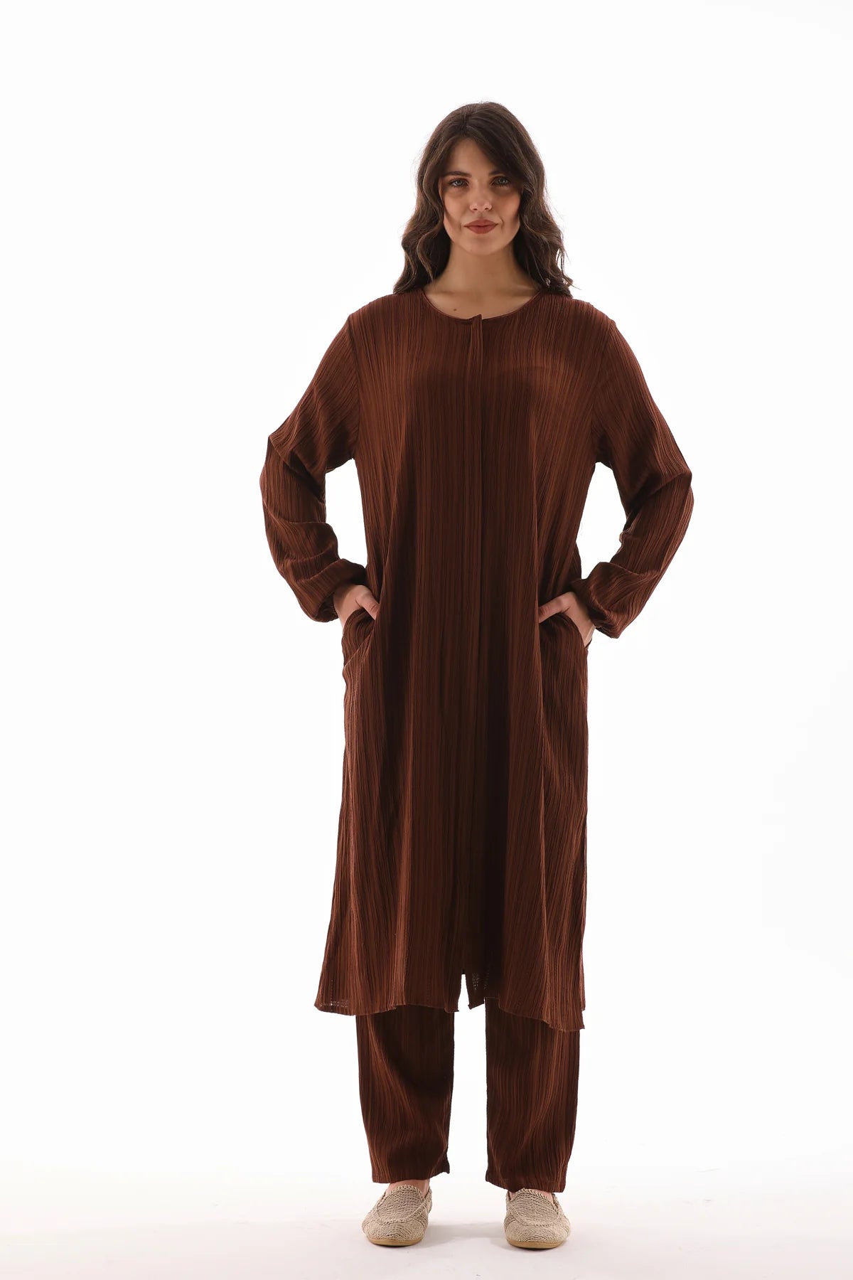 ECM Long Tunic Set Brown