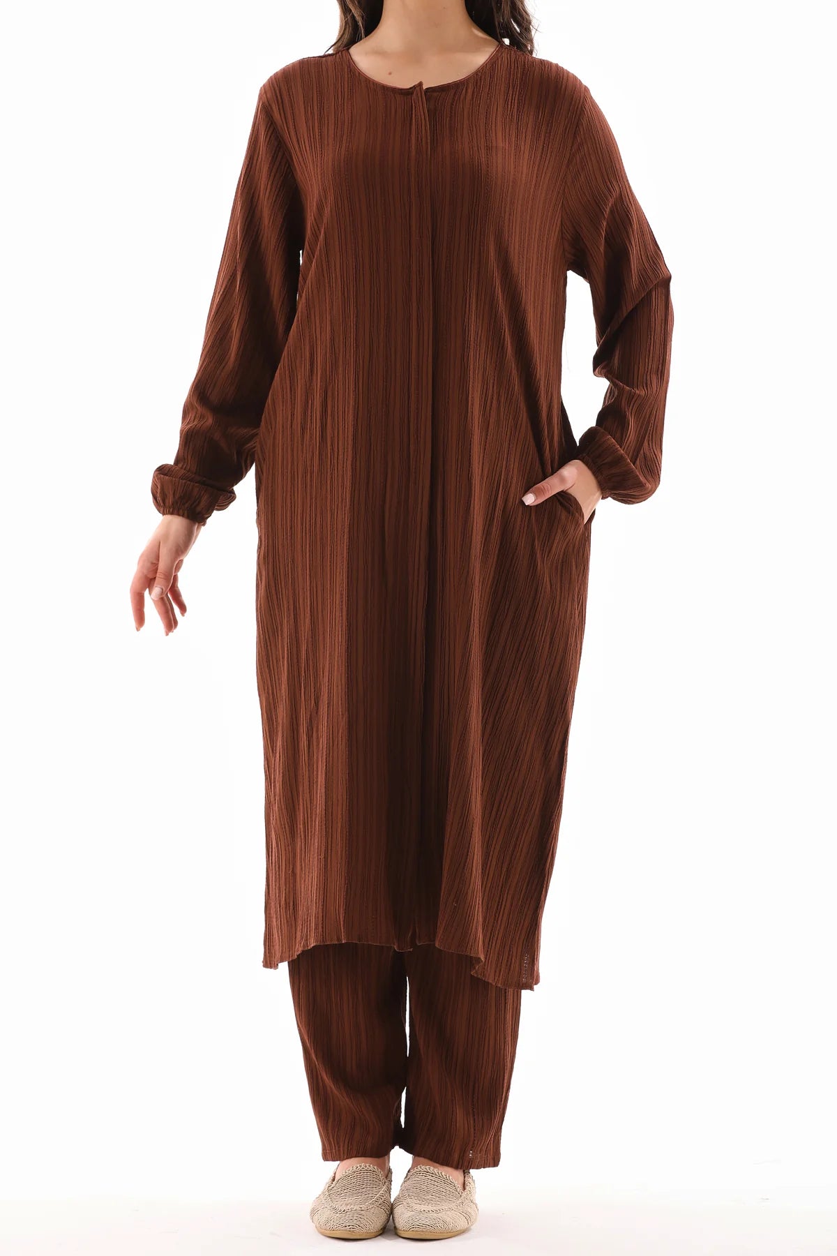 ECM Long Tunic Set Brown