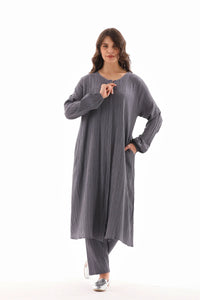 ECM Long Tunic Set Gray