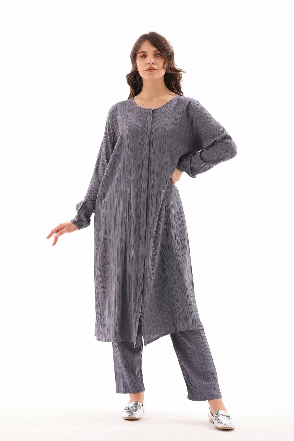 ECM Long Tunic Set Gray