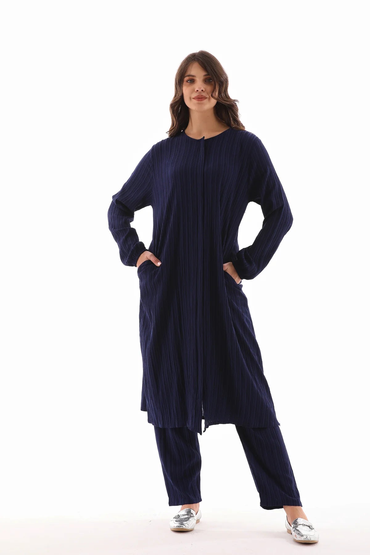 ECM Long Tunic Set Navy Blue