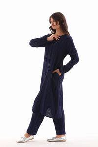 ECM Long Tunic Set Navy Blue