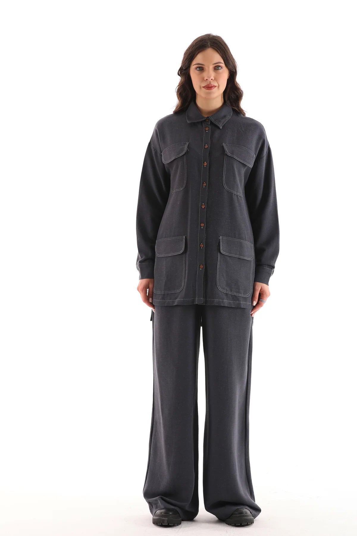 All Cotton Pocket Dtld Set Smoked