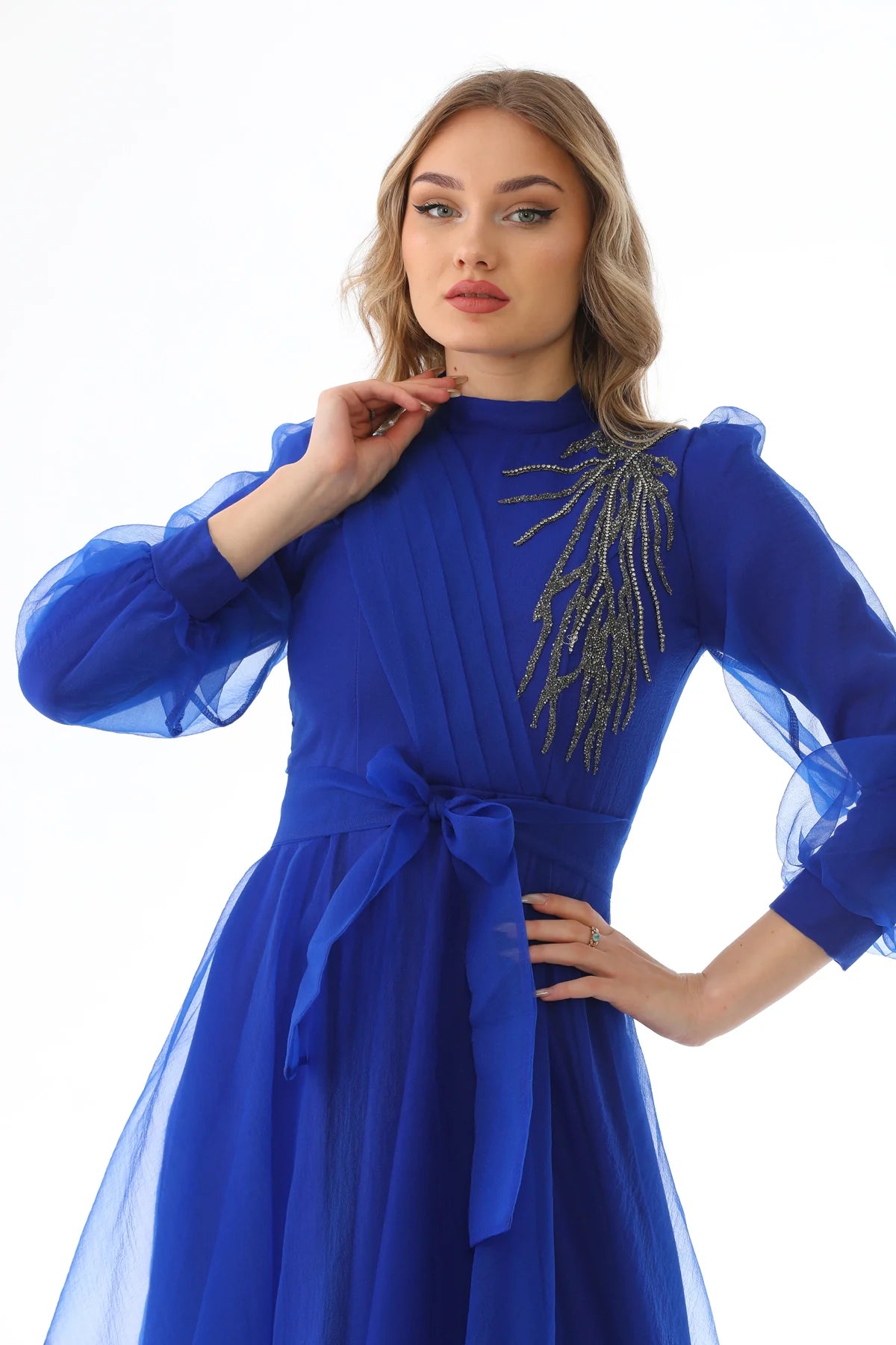 T&N Arya Dress Sax Blue