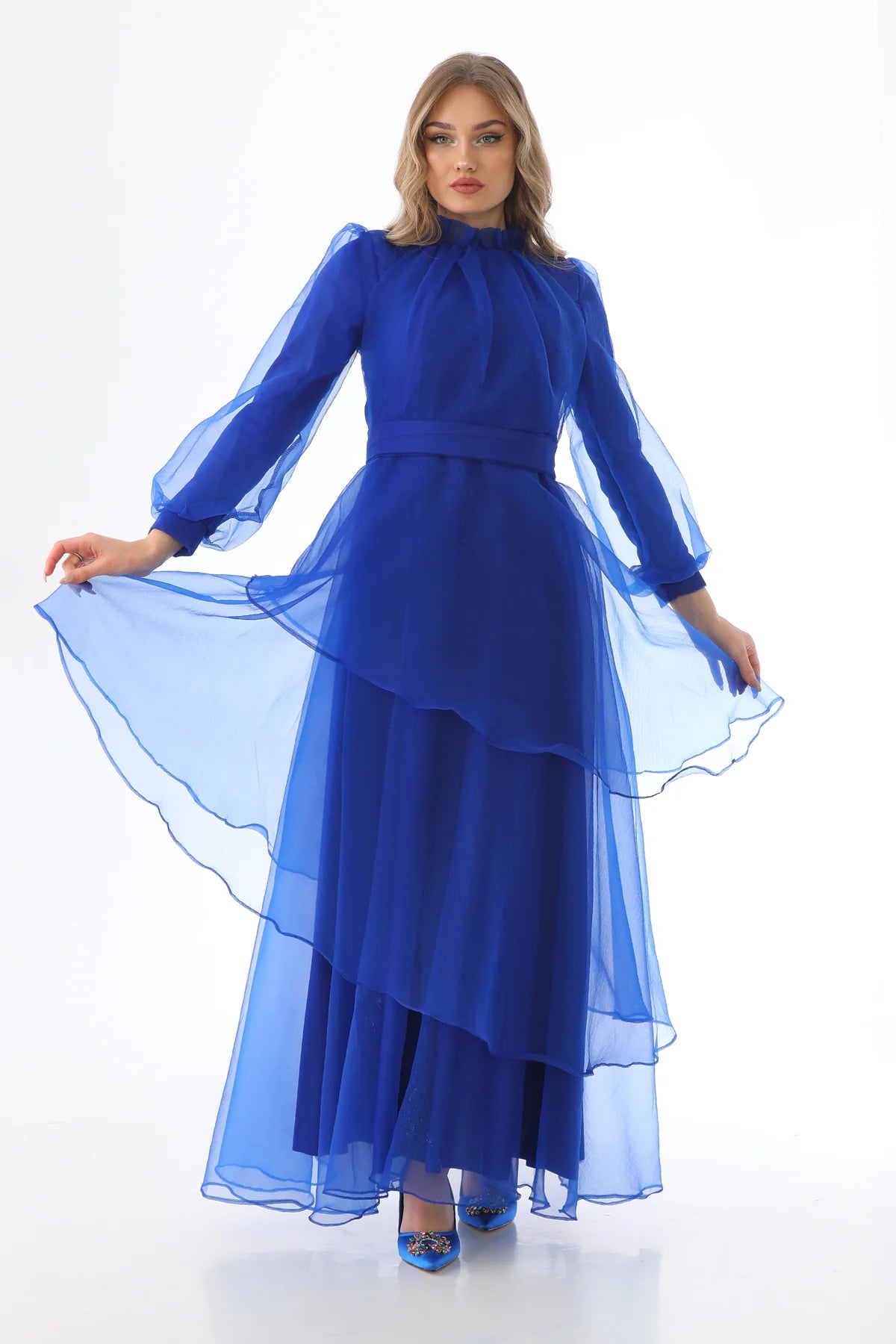 T&N Eleanor Dress Sax Blue