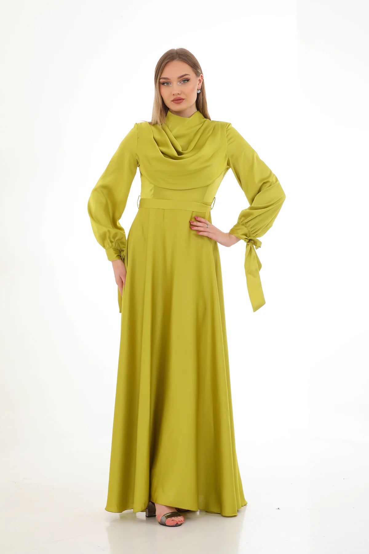 DMN Pamela Dress Oil Green