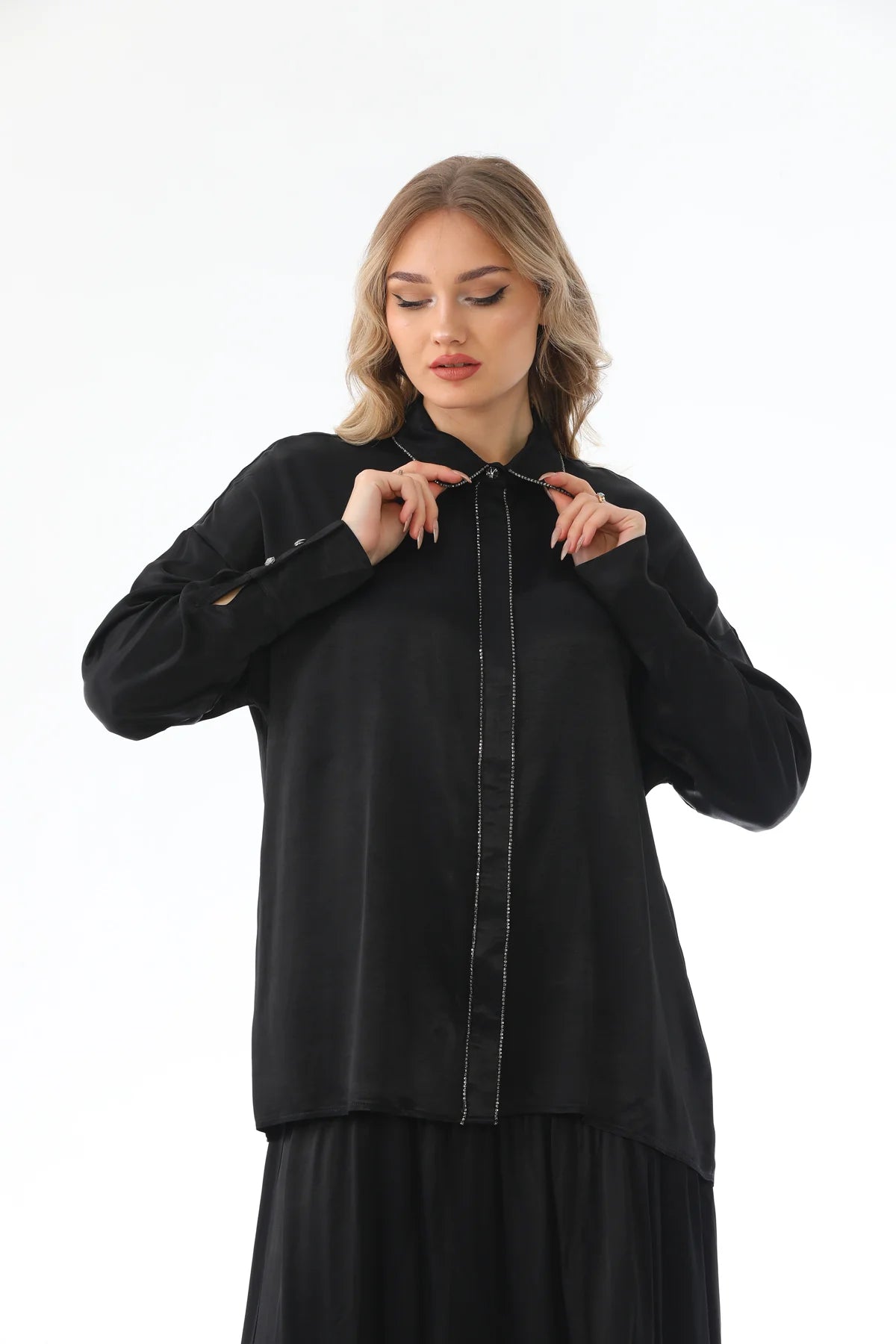 ZMS Silk Saten Blouse Black