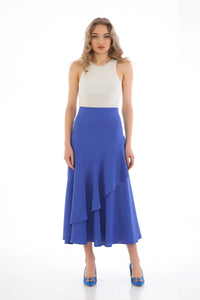 SZ Ruffled Detailed Skirt Blue