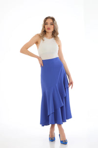 SZ Ruffled Detailed Skirt Blue