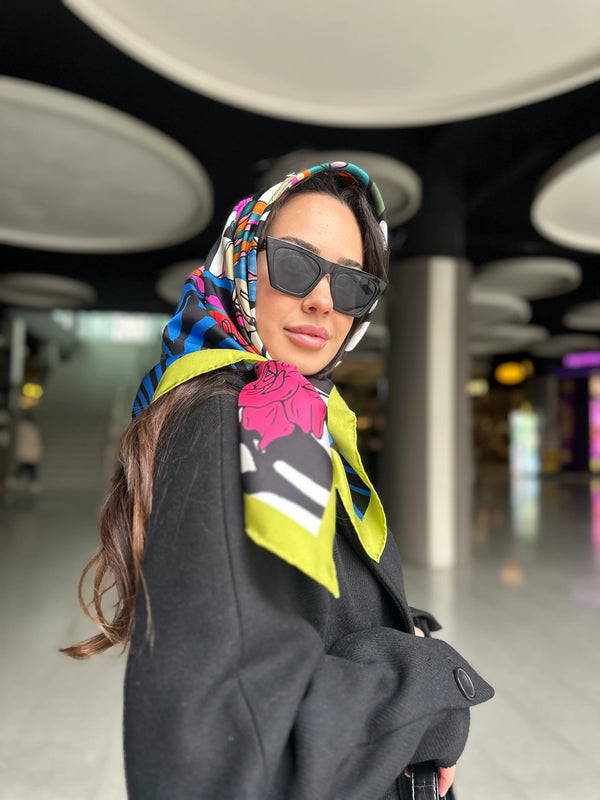 EG Mixture Silk Scarf Green