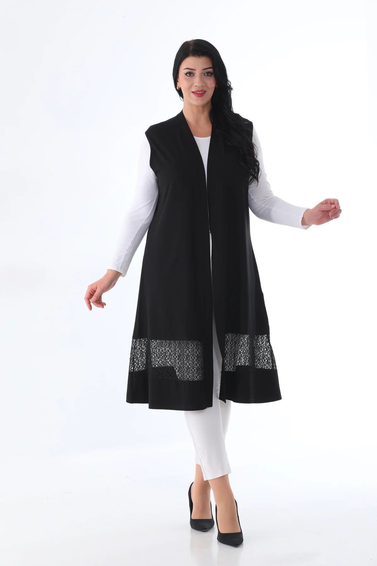 MSB Lace Detailed Vest Black