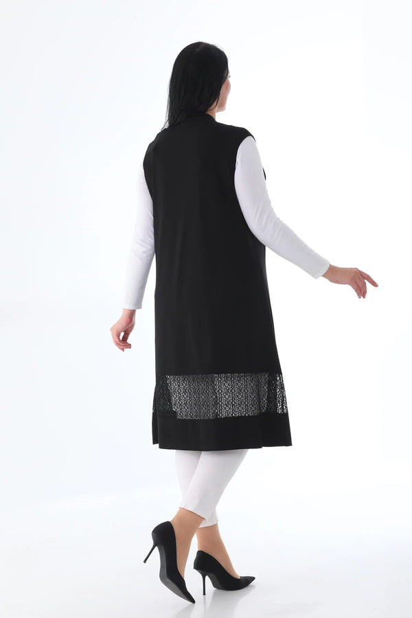 MSB Lace Detailed Vest Black