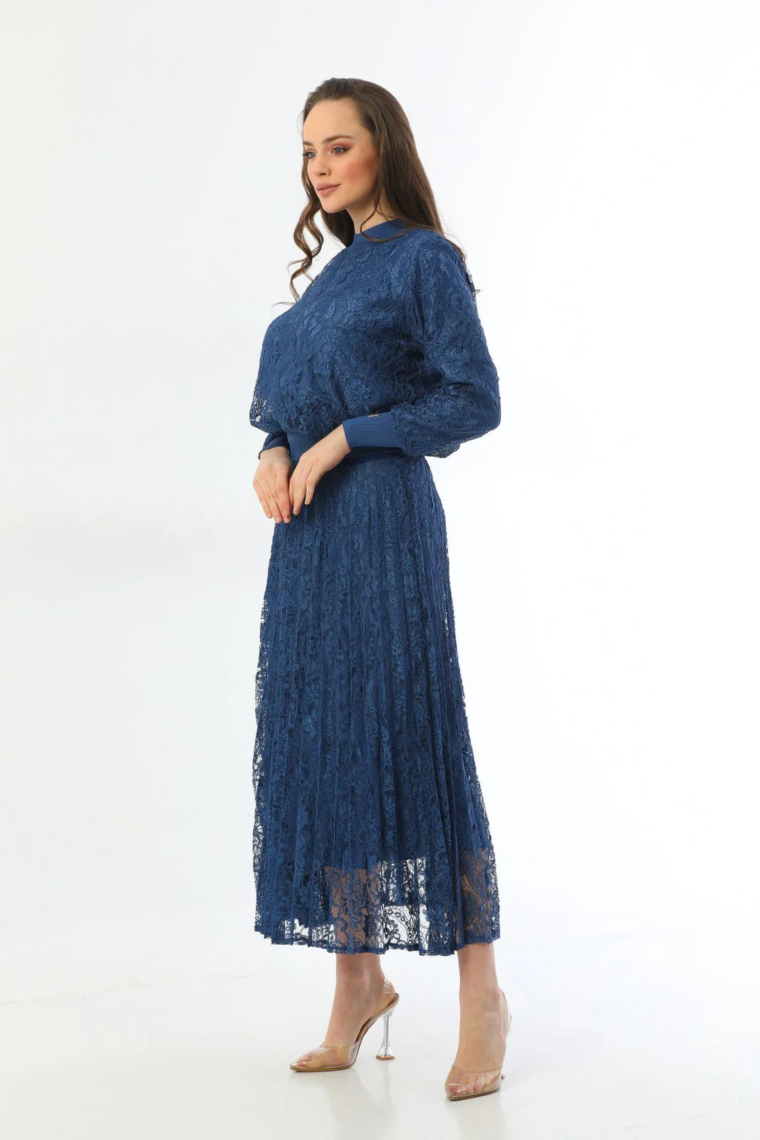 Invee Lace 2 Piece Skirt Set İndigo