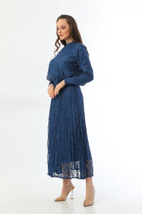 Invee Lace 2 Piece Skirt Set İndigo
