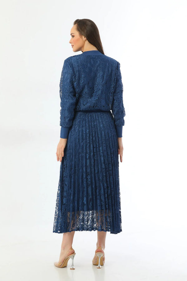 Invee Lace 2 Piece Skirt Set İndigo