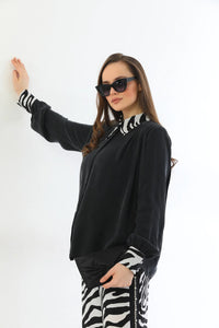 ZMS Zebra Silk Shirt Black