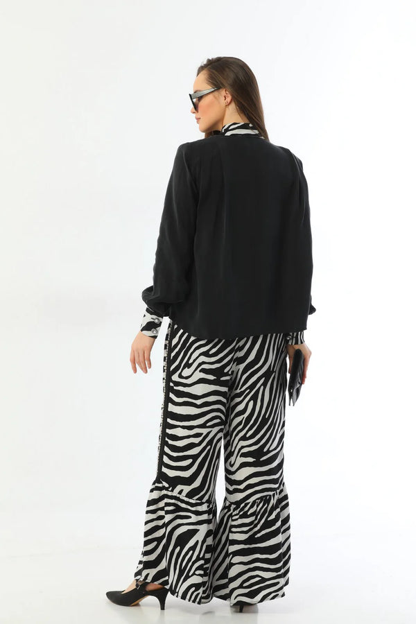 ZMS Zebra Silk Shirt Black