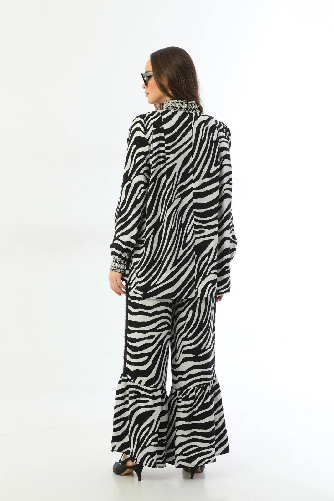 ZMS Zebra Blouse Black&White
