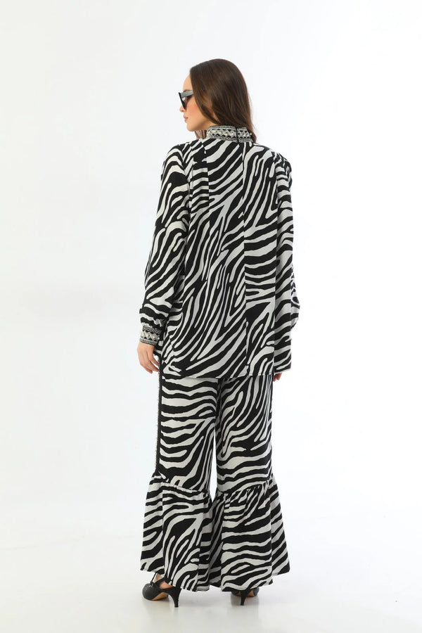 ZMS Zebra Blouse Black&White