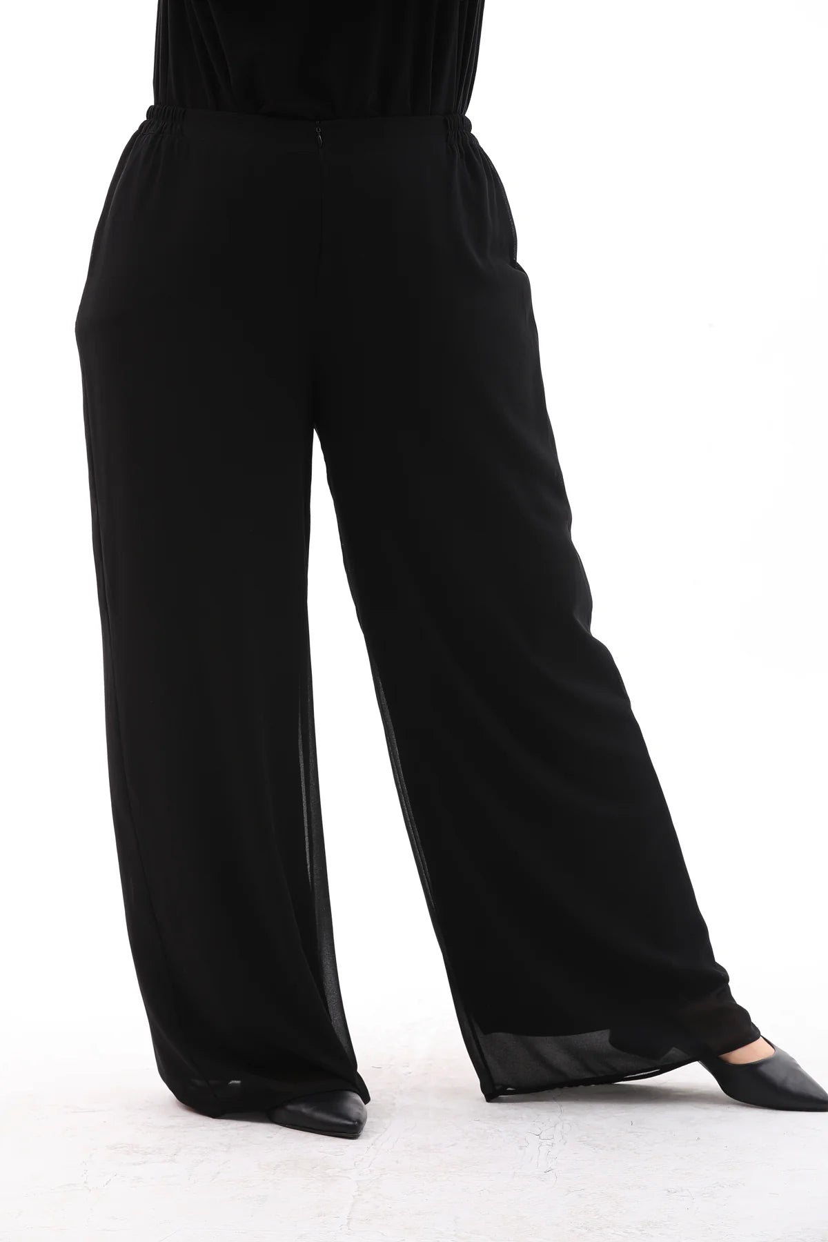 F&G Chiffon Lining Pants Black