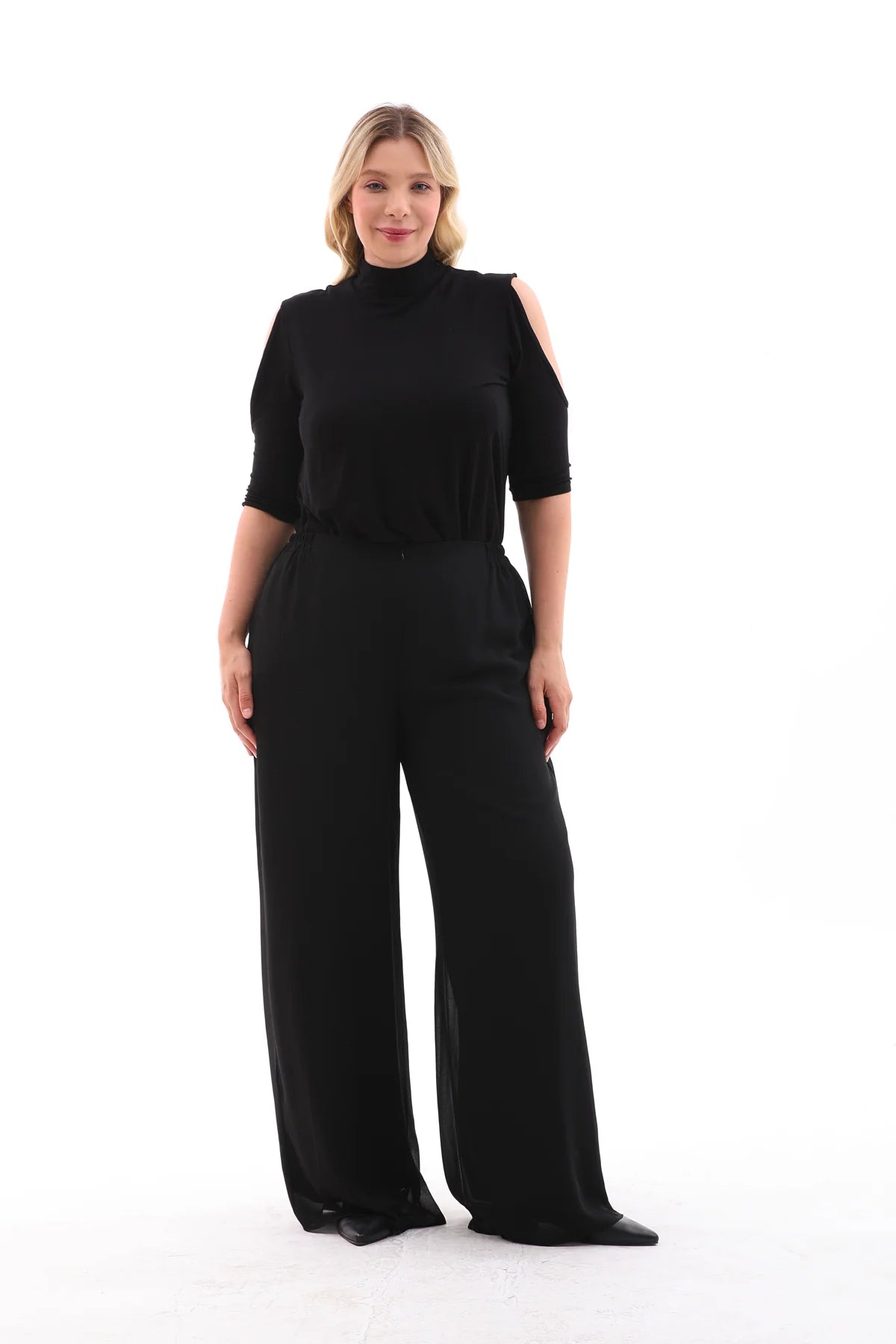F&G Chiffon Lining Pants Black
