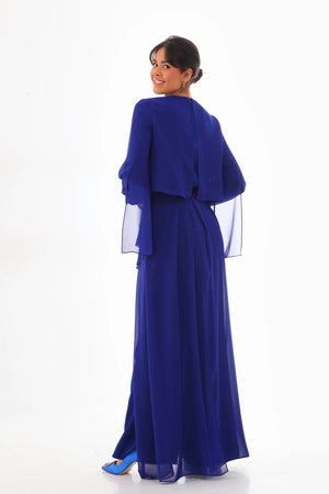 Q&P Chiffon Detailed Set Sax Blue