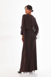 Q&P Chiffon Detailed Set Brown