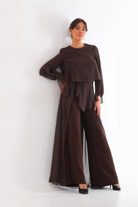 Q&P Chiffon Detailed Set Brown