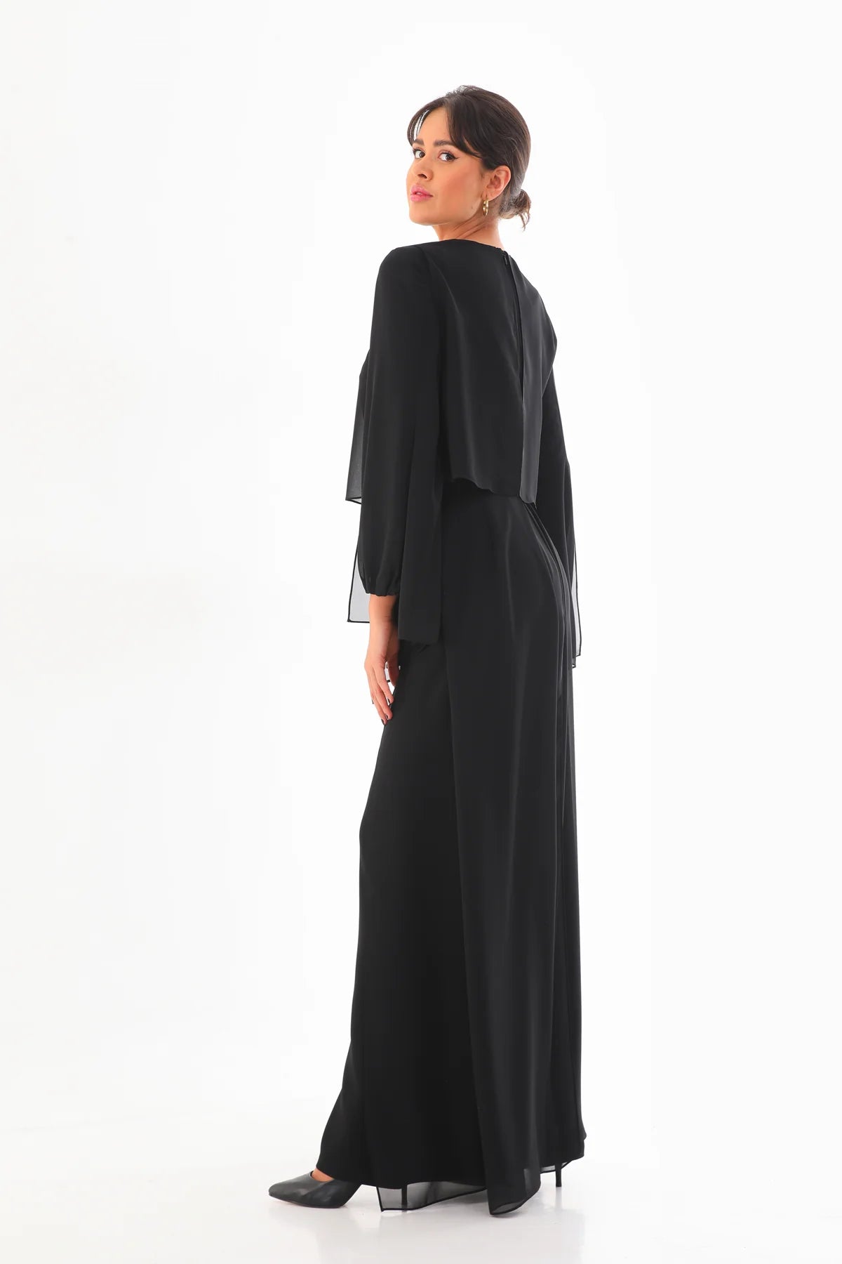 Q&P Chiffon Detailed Set Black
