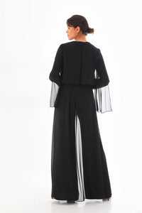 Q&P Chiffon Detailed Set Black