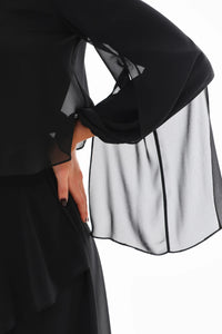 Q&P Chiffon Detailed Set Black