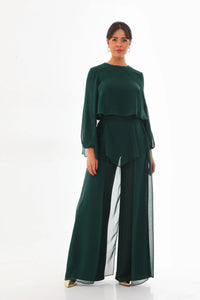 Q&P Chiffon Detailed Set Green