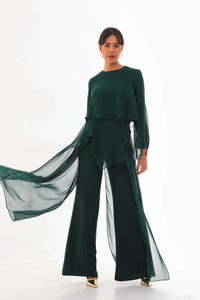 Q&P Chiffon Detailed Set Green